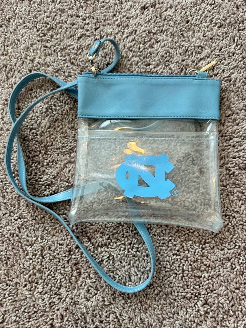 UNC Clear Crossbody Bag Carolina Tar Heels Stadium Approved Transparent Purse